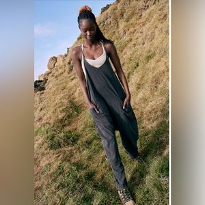 Free People Hot Shot Onsie - washed black